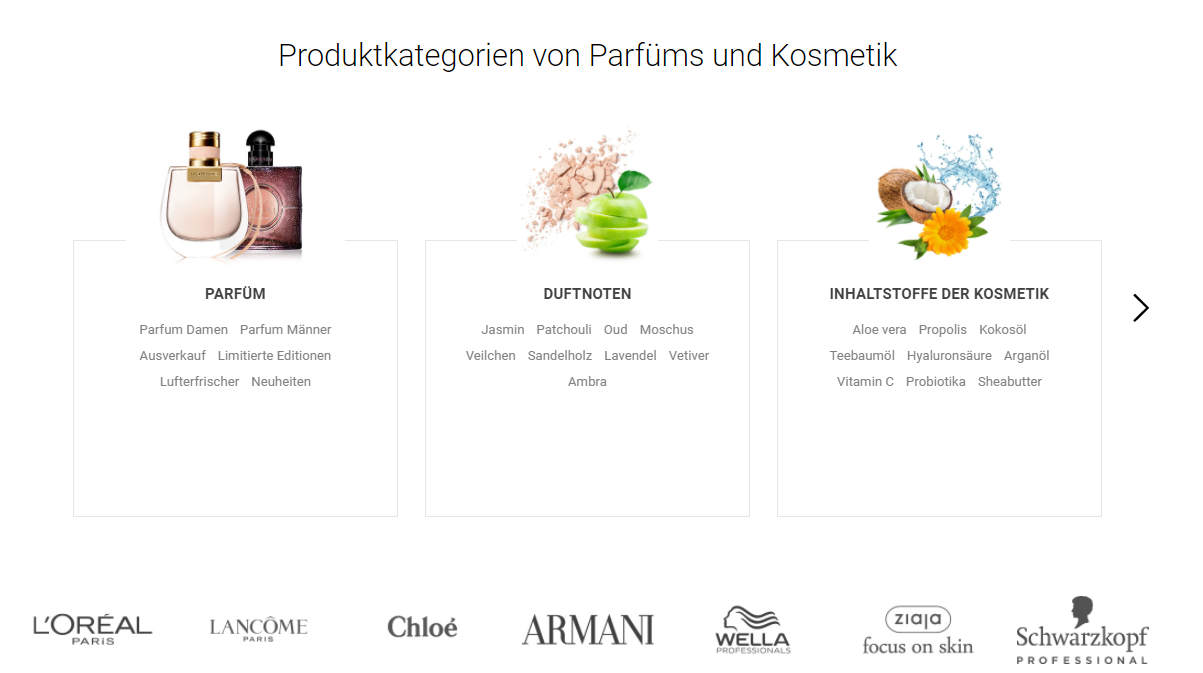 Die Startseite von Notino