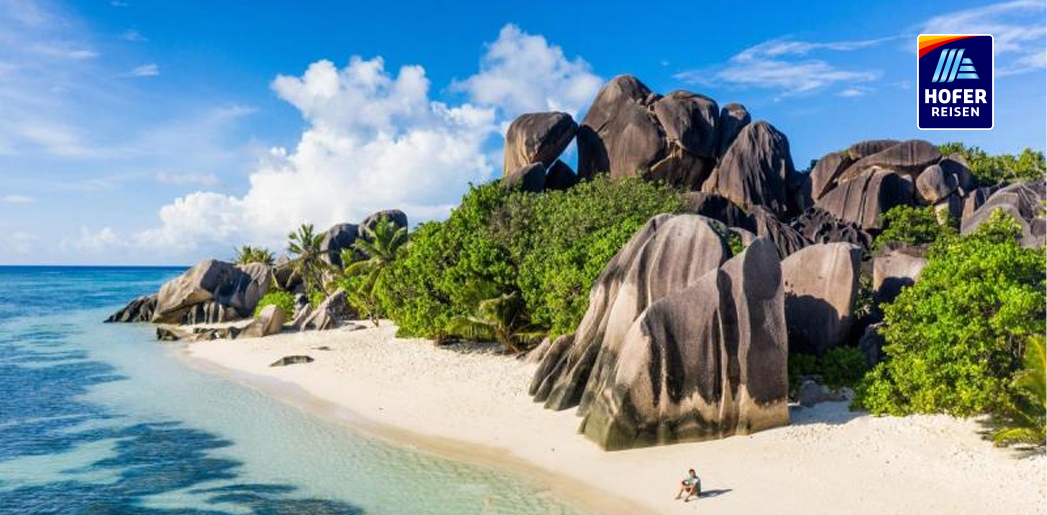 Mit einem HOFER REISEN Gutschein und Cashback von rewardo auf die Seychellen zum SParpreis!