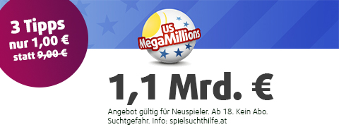 <b>280 Mio. €</b> MegaMillions Jackpot mit dem 8€ Gutschein spielen
