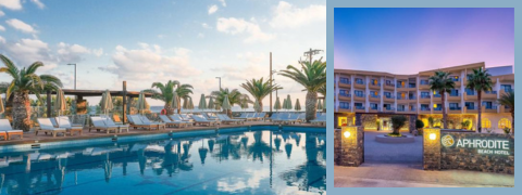 Kreta – Gouves / Griechenland:  Hotel Aphrodite Beach **** s, all inclusive ab 999€ pro Person