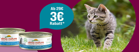 Zooroyal: Sichere dir 3€ Nachlass auf ALMO Nature Katzenfutter!