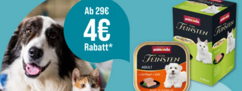 Spare bei ZooRoyal 4€ auf Nassfutter für Hunde und Katzen