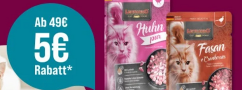 5€ Gutschein für Leonardo Katzenfutter bei ZooRoyal sichern!