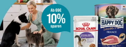 ZooRoyal Aktion: Spare 10% auf Nassfutter für Hunde + Katzen